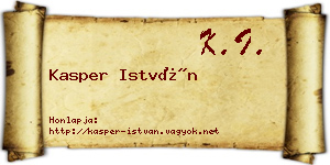 Kasper István névjegykártya