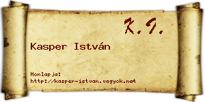 Kasper István névjegykártya